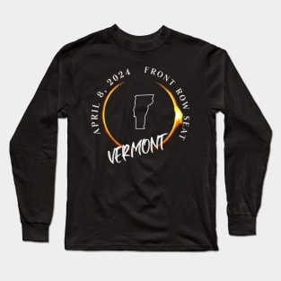 2024 Vermont Eclipse Front Row Seat To Total Darkness Long Sleeve T-Shirt